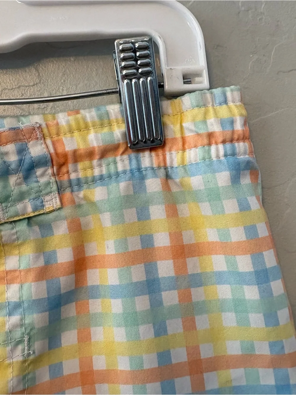 Ruggedbutts summertime gingham pastel swim trunks size 4t